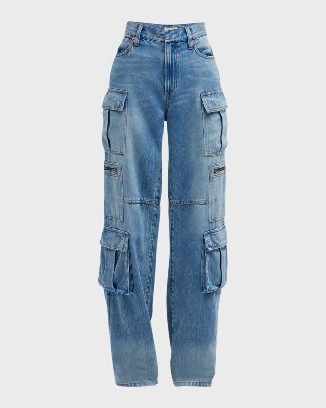 Cay Baggy Denim Cargo Pants